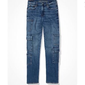 American Eagle Blue Denim Women's Cargo Jeans